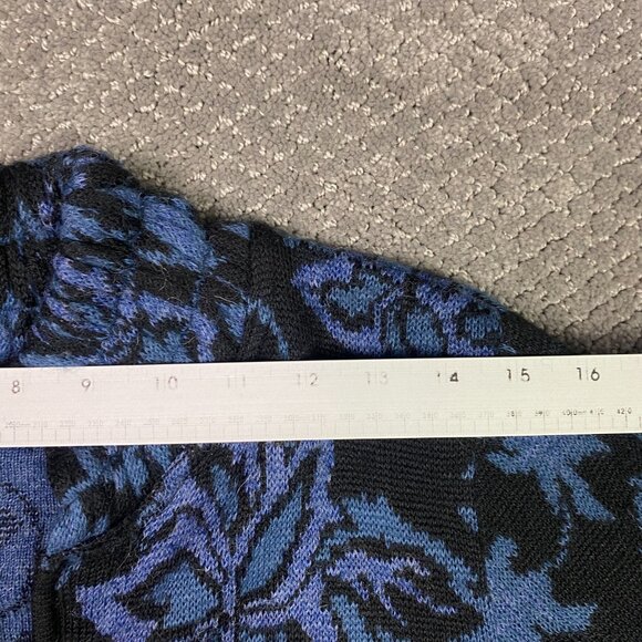Peruvian Link Alpaca Sweater Women's Medium Blue Black Full Zip Cardigan Peru - Picture 11 of 13
